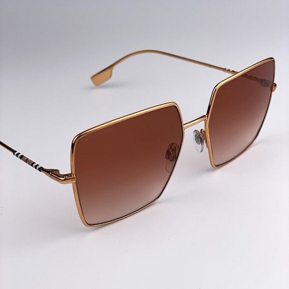 NEW Burberry BE3133 DAPHNE 133713 Gold Pink Gradient Square Women Sungla… - Picture 9 of 11